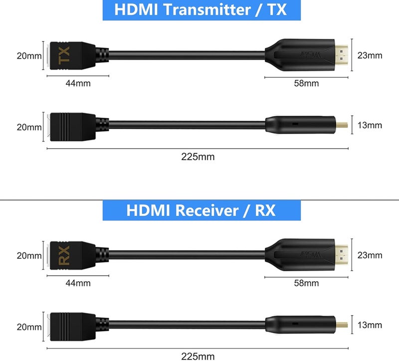 Wiistar HDMI Extender Over Cat5e/6 HDMI to RJ45 Extender Ethernet Network Converter Cable Repeater 1080P up to 60m HD MI Transmitter and Receiver for HDTV STB - Image 4